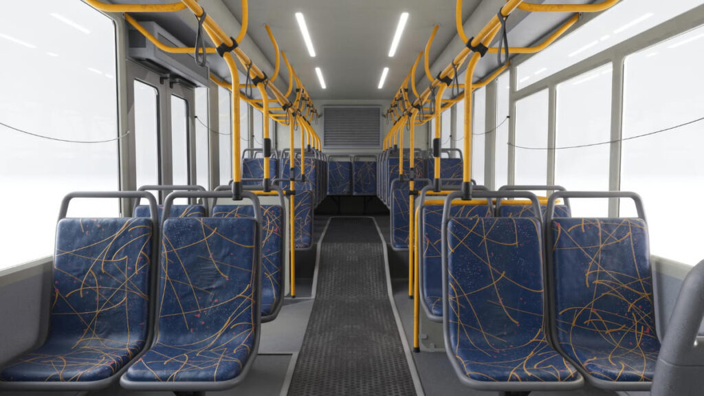 Frisch geputzter Bus von innen